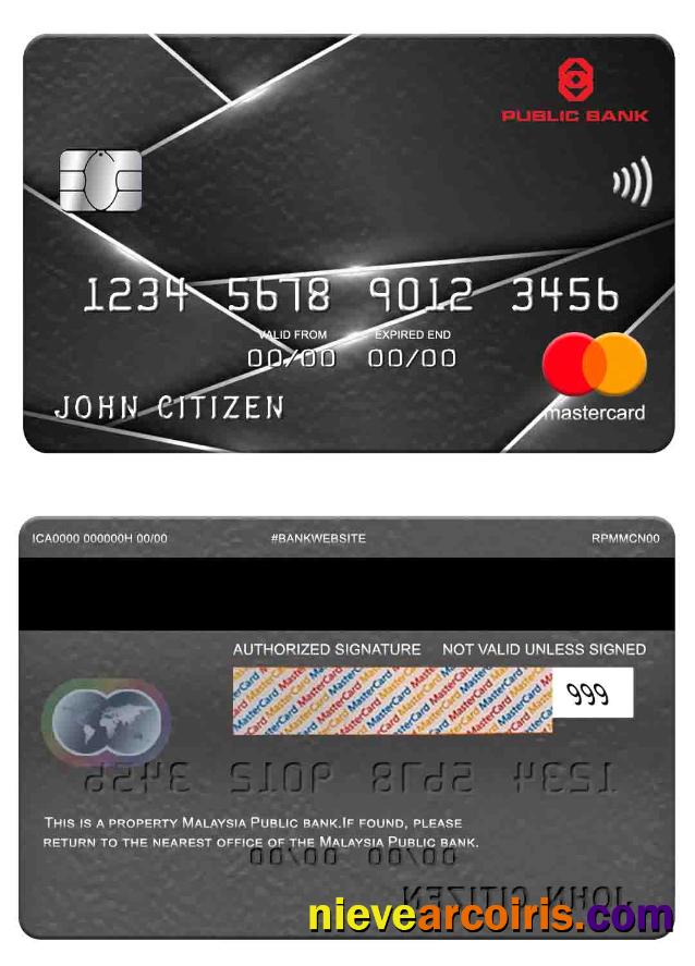 Malaysia Public bank mastercard